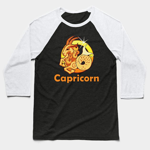 Capricorn zodiac sign Baseball T-Shirt by tonkashirts